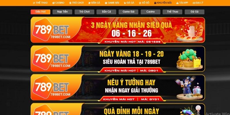 Cách nhận ưu đãi và khuyến mãi tại nhà cái 789bet