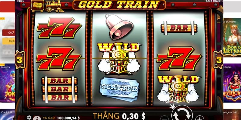 Giao diện guồng quay của nổ hũ Gold Train