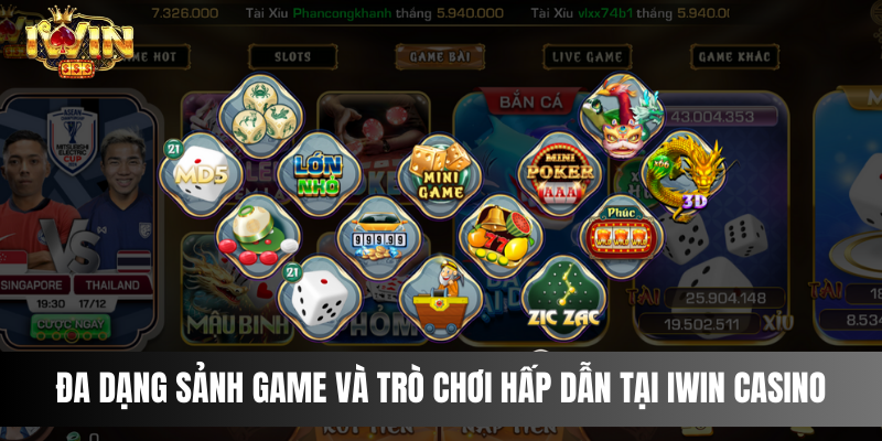 Đa Dạng Sảnh Game và Trò Chơi Hấp Dẫn Tại IWIN Casino